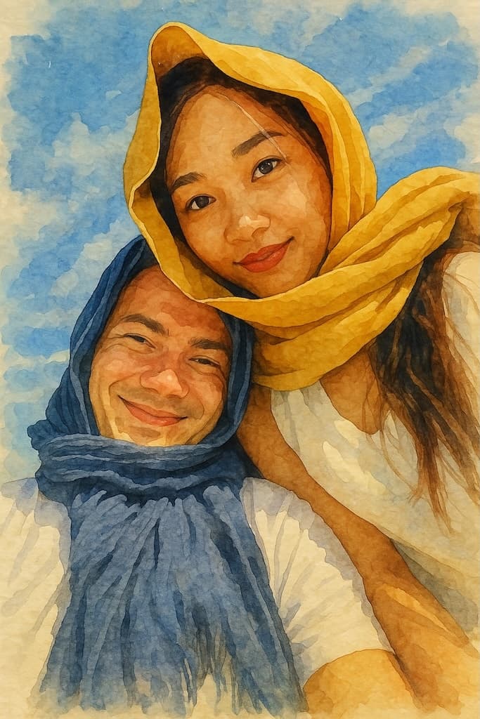 Couple laughing together